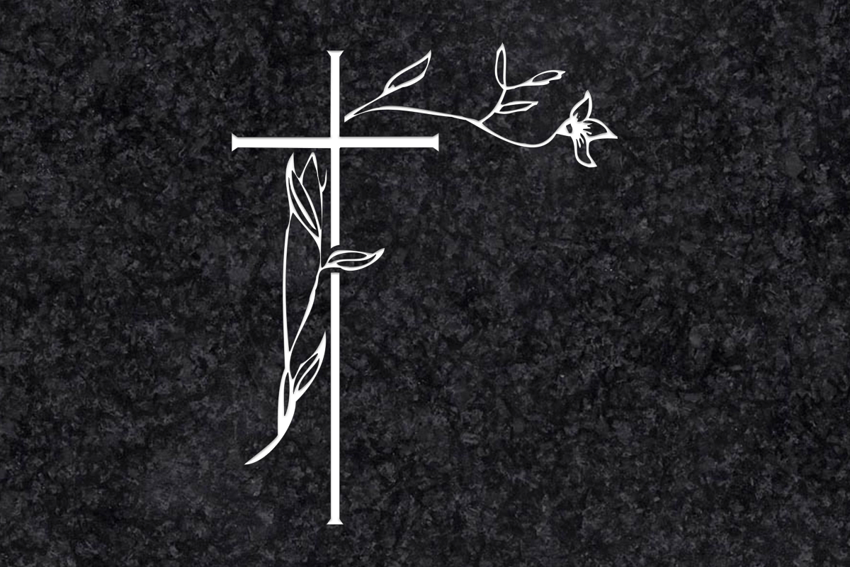 Diseño para Grabado Cruz con rama 122