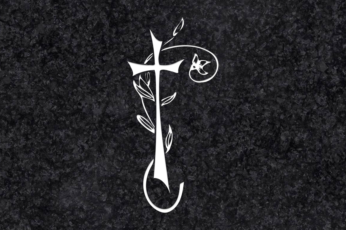 Diseño para Grabado Cruz con ramo 124