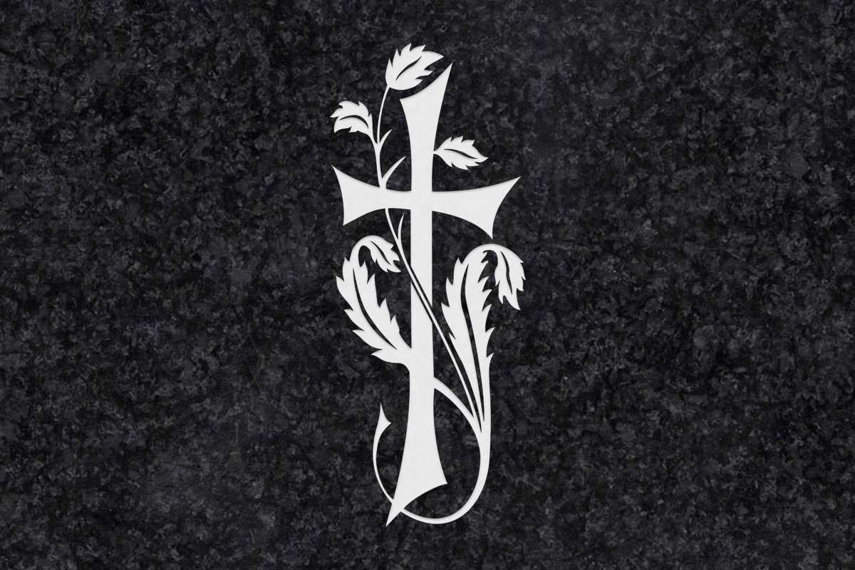 Diseño para Grabado Cruz con hojas 219